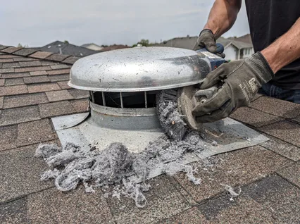 Cleaning Dryer Vent On Roof in Plainville