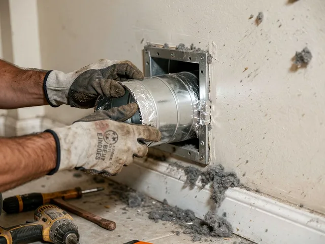 Professional dryer vent repair and installation by Plainville Dryer Vent Cleaning in Plainville
